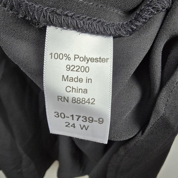 ROAMANS Sheer Button-Up Tunic Blouse Black  Womens Plus Size 24W Business Casual - Picture 5 of 14